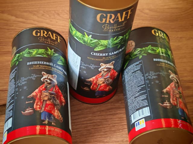 Чай черный Graff c ароматом вишни и миндаля"Cherry samurai"