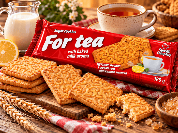 Cookies for tea with baked milk